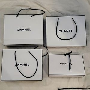 Chanel White Paper Bags